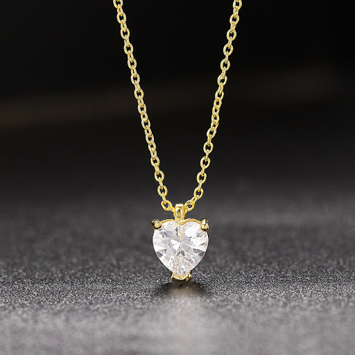 Title 2, Heart-shaped Zircon Ladies Pendant Necklace, a...