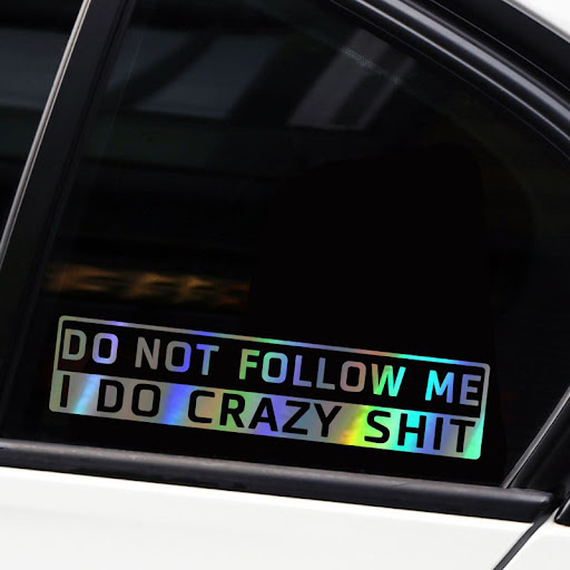 Title 4, Car Decoration Do Not Follow Me English Sticker...
