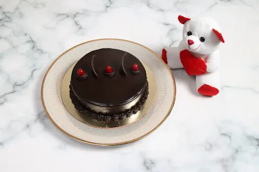 Three Cherry Truffle Cake [500 Grams] With Teddy