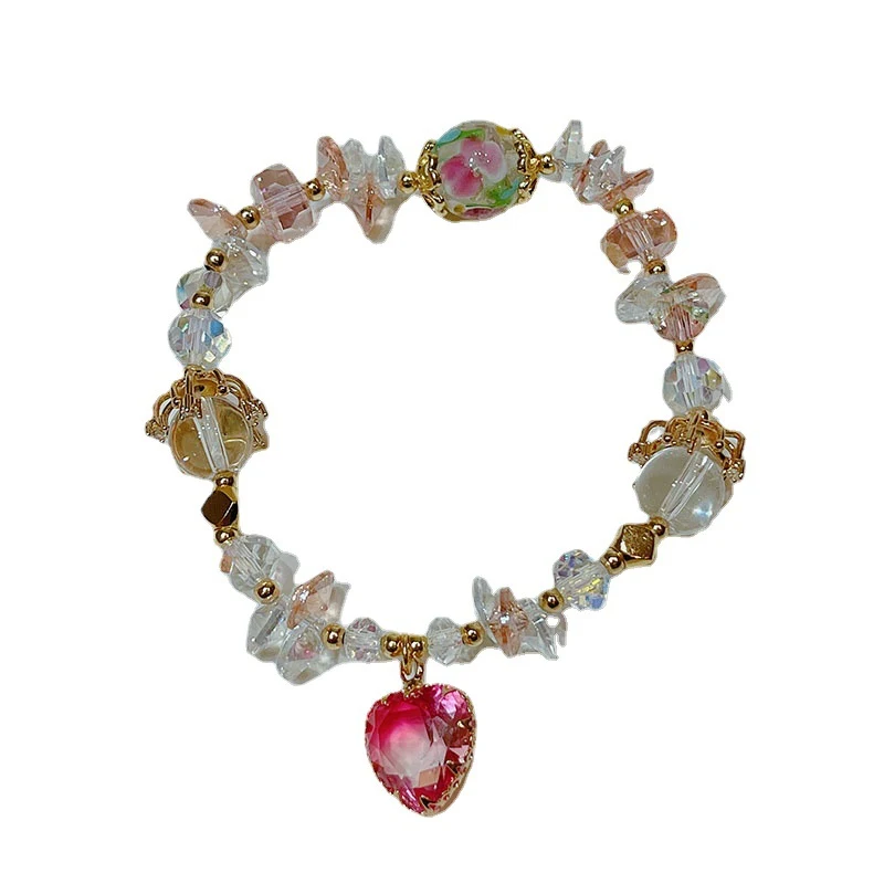 Damen Kristall Armband mit super glänzendem Herz Anhänger für einen strahlenden Look und einen Hauch von Eleganz.