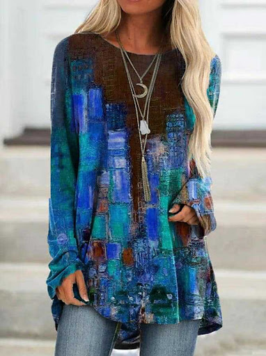 Title 2, T Shirt Long Sleeve 3D Flower Panel