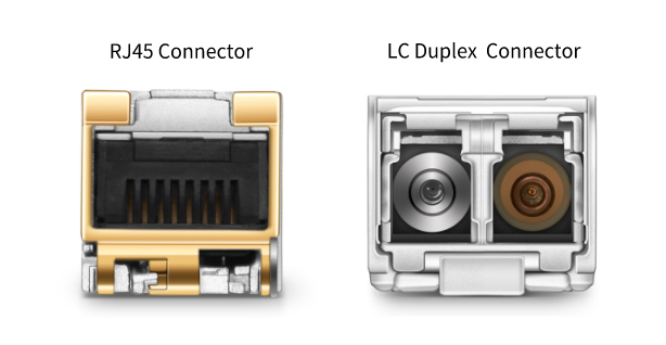 Figure 1 — Rj45 Connector vs LC Duplex Connector