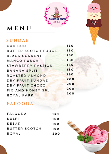 Namma Ice Cream Adda menu 