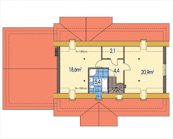Anita wersja B z podwójnym garażem - Poddasze do adaptacji