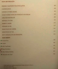 Oasis, Radisson Blu menu 2