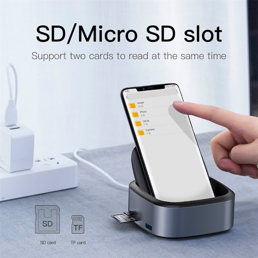Title 4, Smart docking station for mobile phones. Charge...
