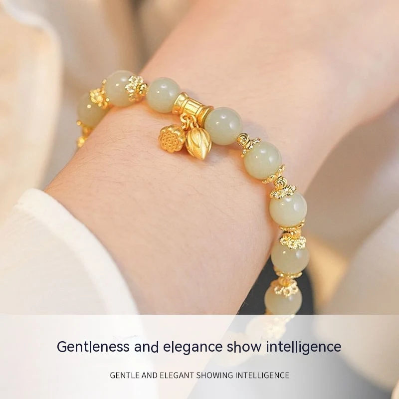 Neues Damen Armband aus zwei Shihuan Hetian Jade im Retro-Stil. Erleben Sie zeitlose Eleganz und die natürliche Schönheit des Jades.