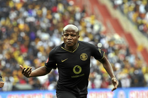 Kaizer Chiefs' Lebogang Manyama celebrates the only goal in the Soweto Derby at FNB Stadium on Saturday.