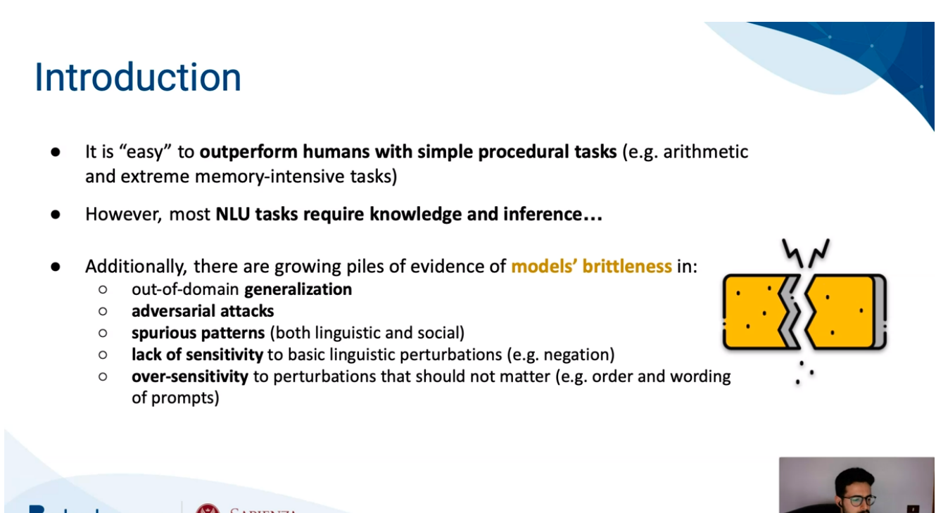 Main theses for a presentation on the relative inadequacy of NLP today compared to humans