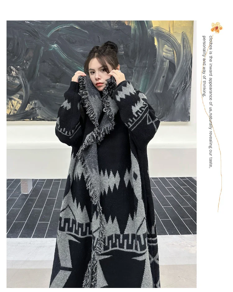 Title 5, Niche tassel sweater coat, losgebreide cardigan...