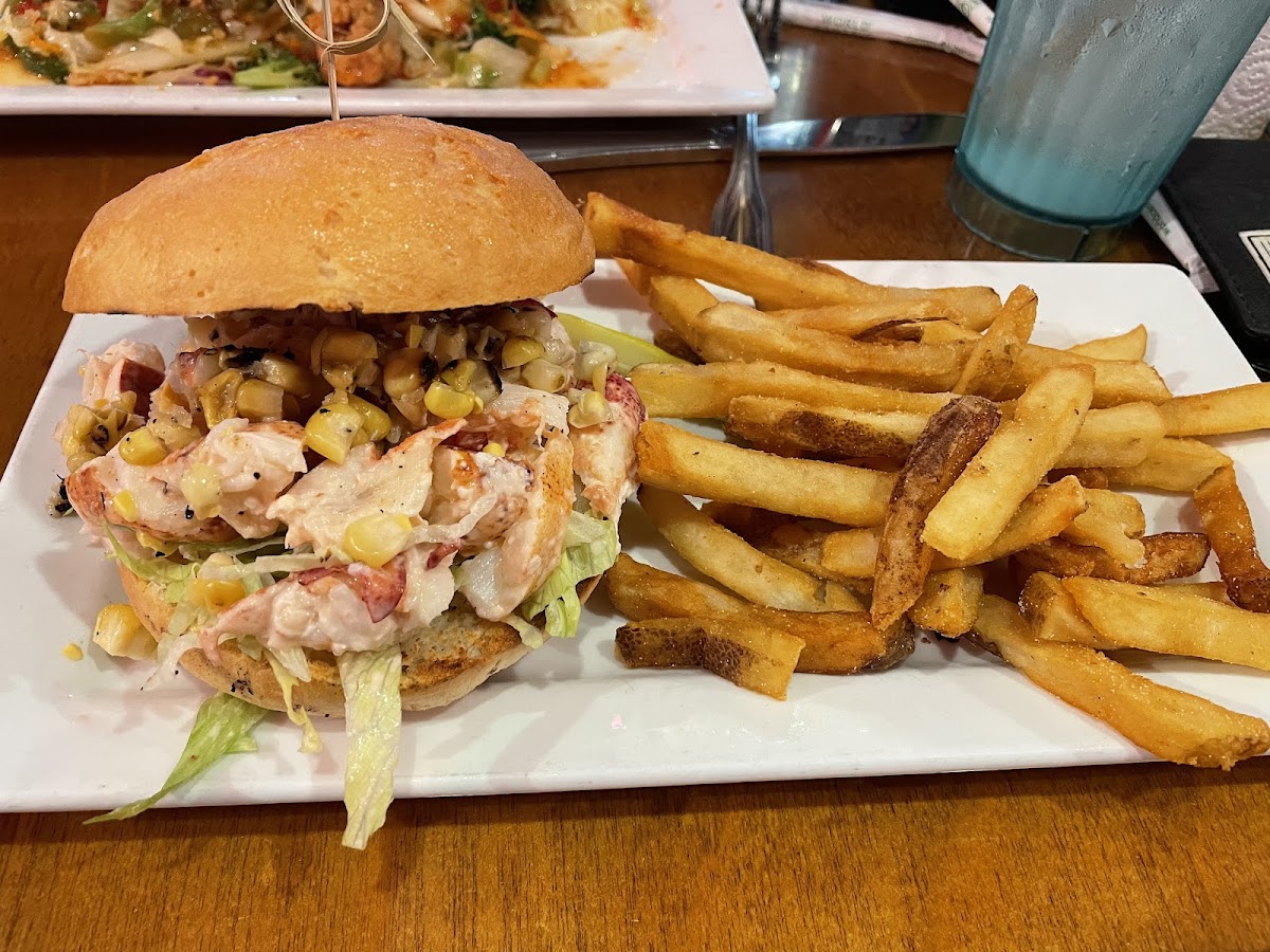 Gf lobster roll with french fries