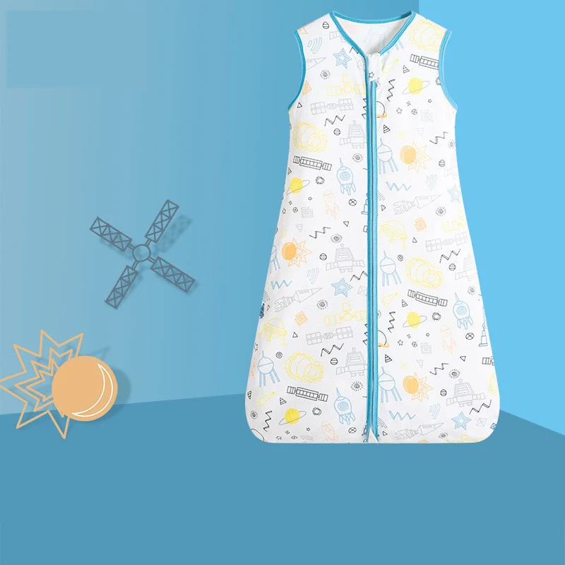Pijama-Body sem Mangas para Bebê Saco de Dormir Infantil Antichute Confortável e Seguro para Noites Tranquilas de Sono