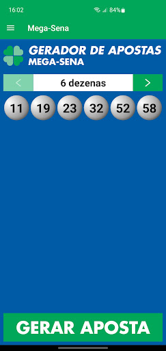 Screenshot Gerador de Apostas da Loteria