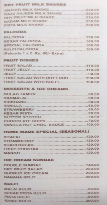 Radha Krishna menu 