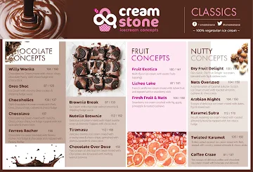 Cream stone menu 