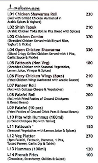 Nizam's Kathi Kabab menu 2