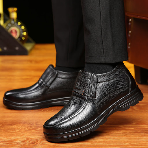 Title 4, Mens warm wool and velvet non-slip cotton shoe...