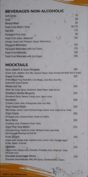 Dakkhan - Drink Dance Dine menu 