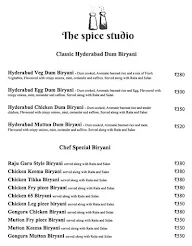 The Spice Studio menu 4