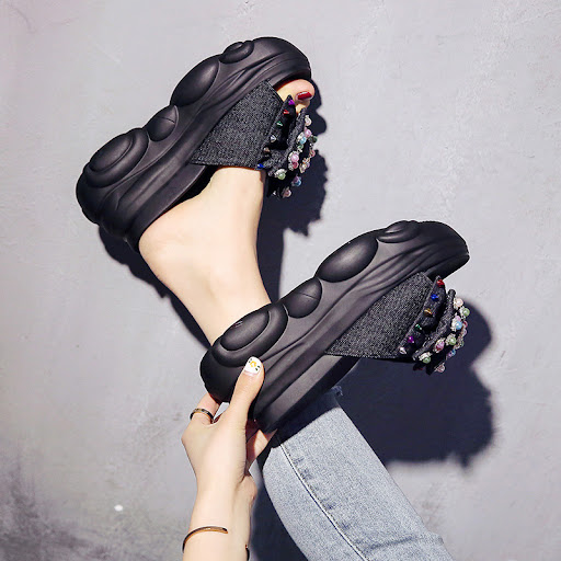 Title 5, Womens 8cm Wedge Slippers New Summer Fashion C...
