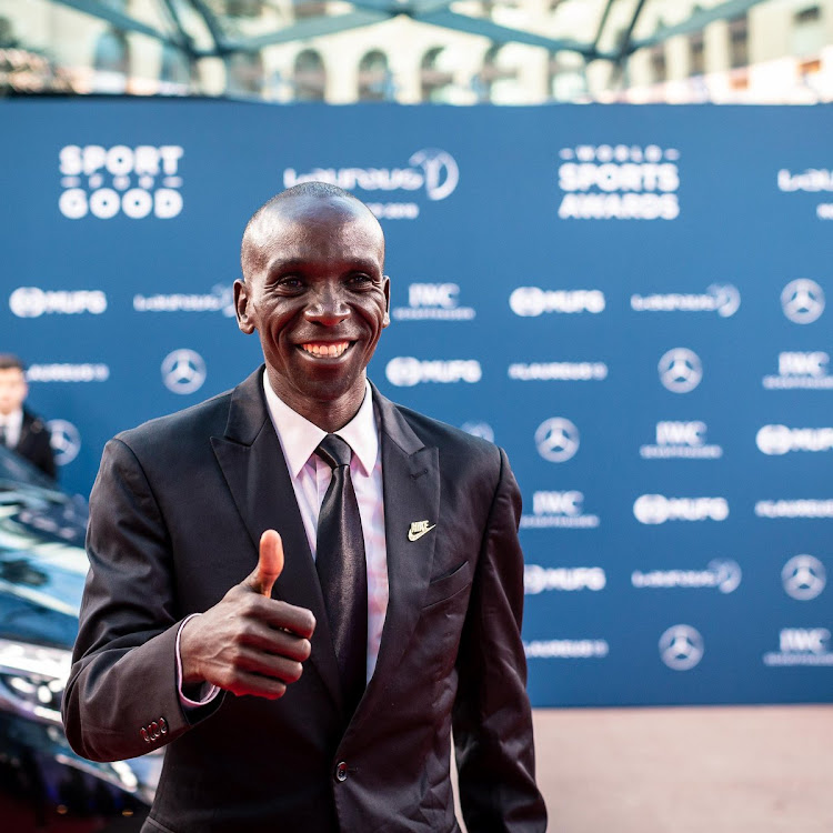 World Marathon record holder Eliud kipchoge during the Laureus Sports Awards on February 19, 2019.