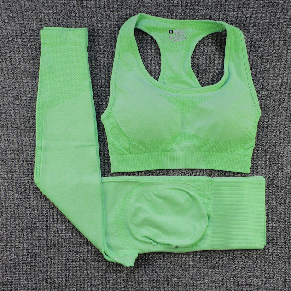 Traje deportivo de yoga para mujer, pantalones con efecto melocotón y sujetador en forma de I, ideal para fitness y entrenamiento.
