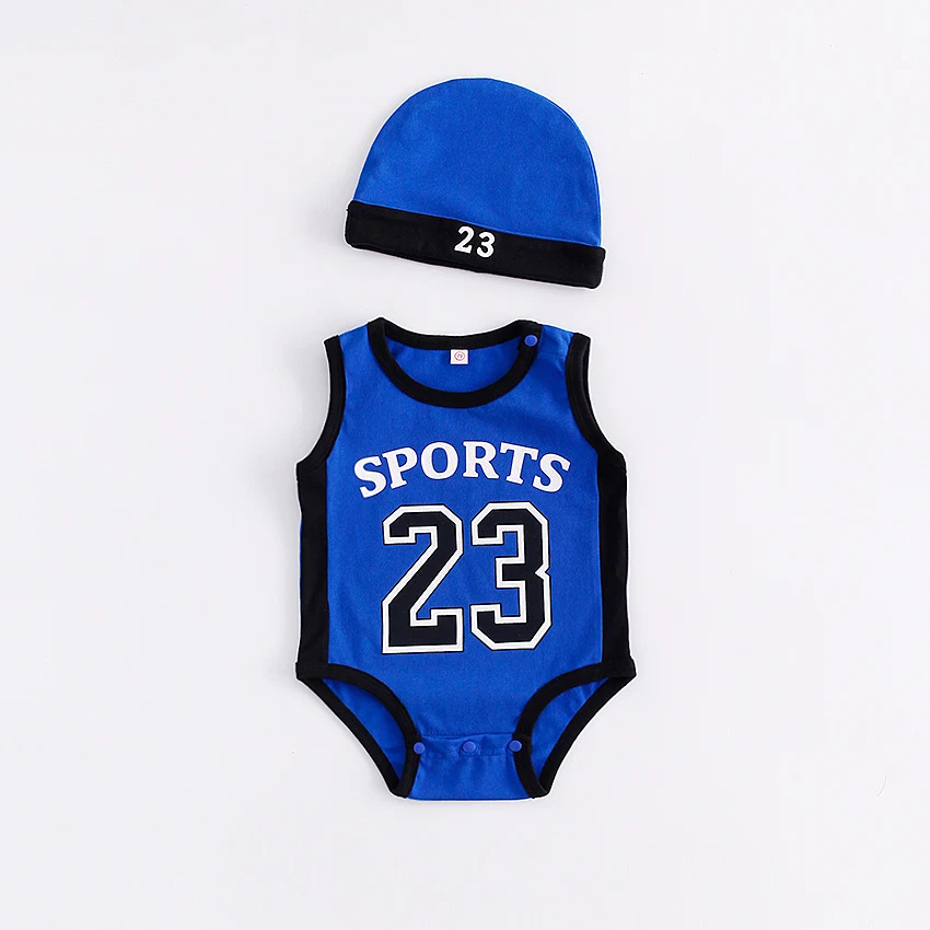 Combinaison de sport cinq couleurs pour bébé, modèle basket-ball numéro 23. Confort et style pour les petits sportifs.