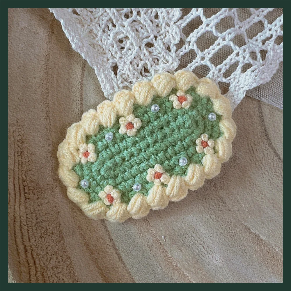 Title 14, Handgehaakte draadweefsel barrette vintage bord...
