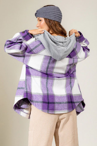 Title 17, Womens Fashion Hooded Plaid Shirt Woolen Coat,...