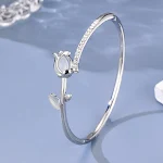 Silver Rose Bracelet