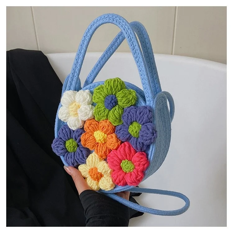 Title 5, Zomerse katoenen damestas, geweven met bloemen,...