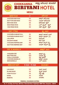 Chikkanna Biryani Hotel menu 1