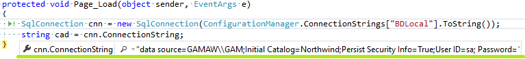 Leer la cadena de conexión de la Web.config en C#