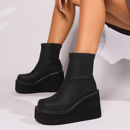 Title 8, Womens Muffin Platform Wedge Booties. Elevate ...