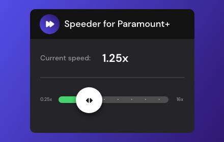 Speeder for Paramount+: adjust playback speed small promo image