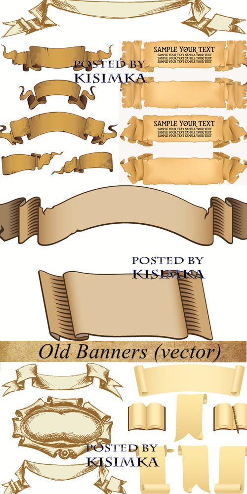 Stock: Old Banners (vector)