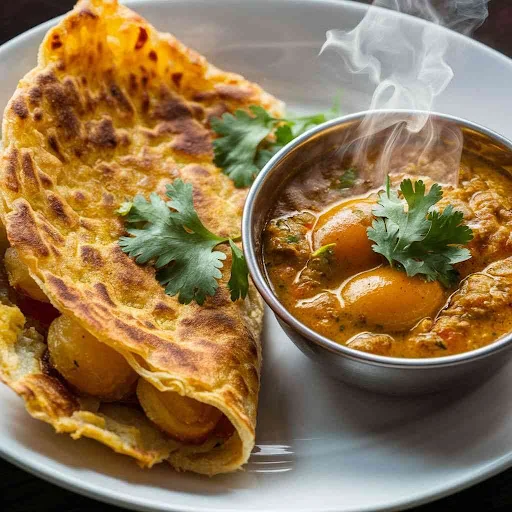 Allo Paratha (1peas) + Egg Curry (1peas)