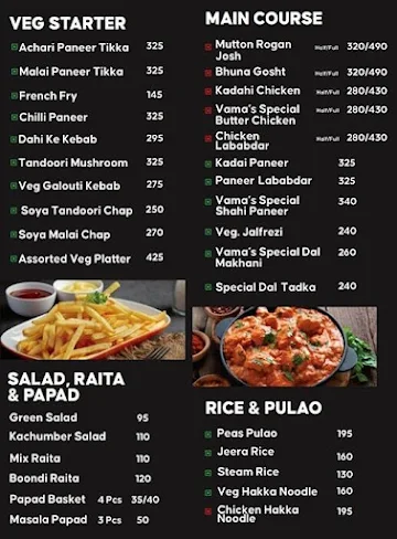 Vama's Rasoi menu 