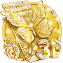 Herunterladen 3D Gold Diamond Butterfly Theme Installieren Sie Neueste APK Downloader