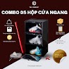 Combo 05 Hộp Đựng Giày Cửa Ngang Cao Cấp Thecobbler Tháo Lắp Tiện Lợi Cửa Kính Nam Châm