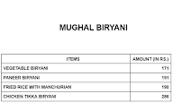 Mughal Biryani menu 1