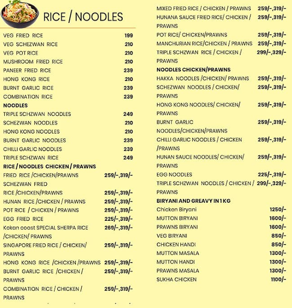 Kokan Coast menu 