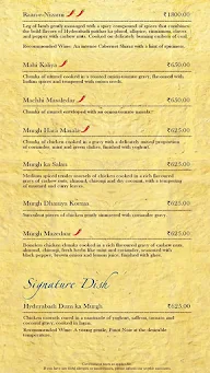 Jewel of Nizam - The Golkonda Hotel menu 2