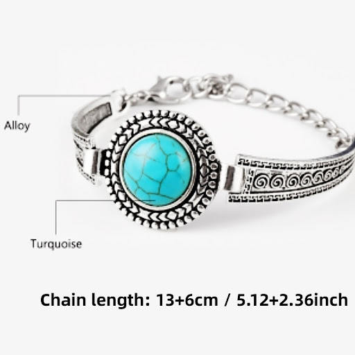 Title 1, Ornament Lace Bracelet Bohemian Turquoise Retro...