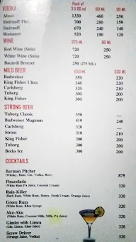 Peacock Restaurant menu 2