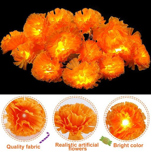Title 1, Dahlia LED String Lights for Halloween Chrysant...