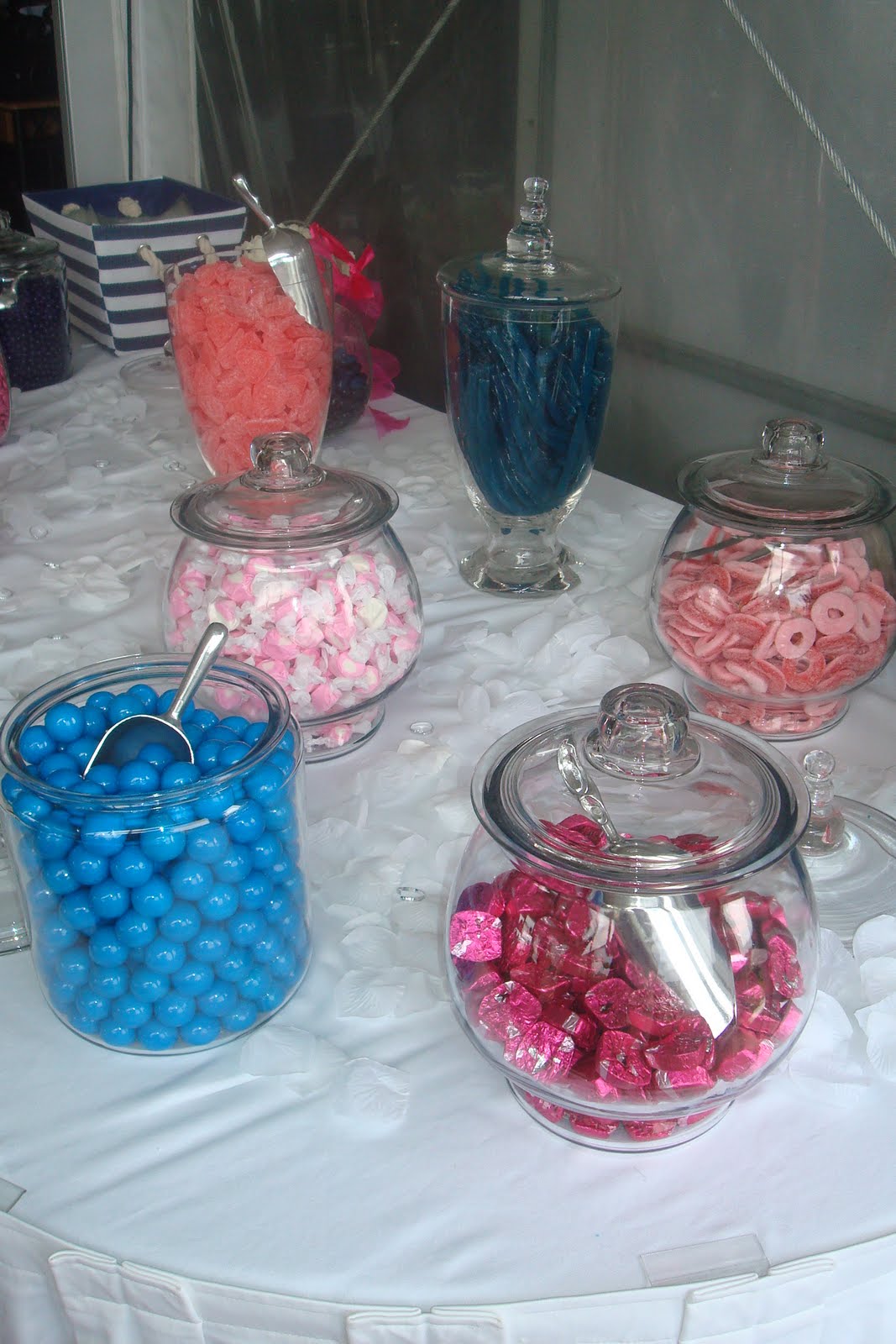 candy bar at wedding reception