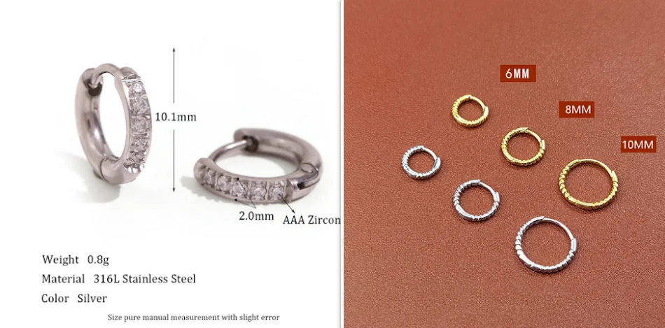 Boucles d'oreilles en zircon, design léger et luxueux, bords arrondis, pour une élégance subtile et un style unique au quotidien.