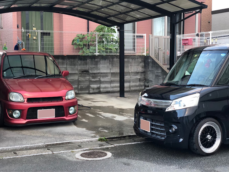 スペーシアカスタムのWORK MEISTER M1・WORKエクイップ・正面写真・マジェはリメイク中・セカンドカーはプレオに関するカスタム事例の投稿画像5枚目