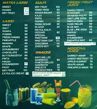 Sreeraj Lassi Bar menu 1